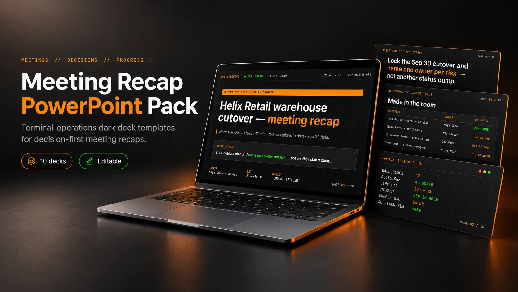 Meeting Recap PowerPoint Pack